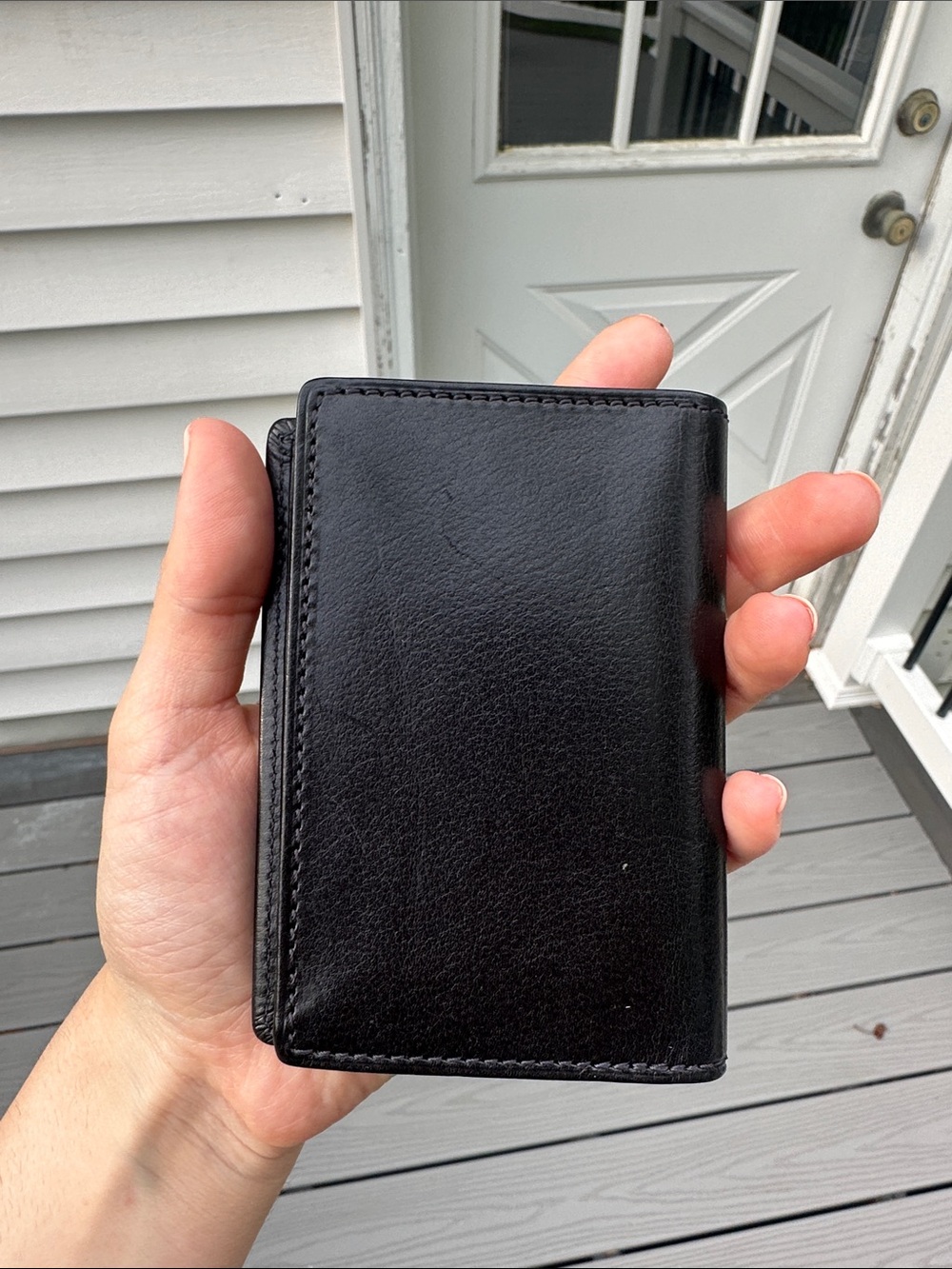 COACH Vintage Black Slimfold Credit Card Wallet Water Buffalo Leather Box NIB - Picture 4 of 16